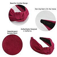 Yetasi Headbands For Women Are Classy Rose Red Velvet Knotted Headband For Women Is Chic Fashion Designer Top Knot Head Band