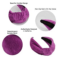 Yetasi Headbands For Women Are Trendy Orchid Purple Velvet Knotted Headband For Women Is Well Made Fashion Designer Top Knot H