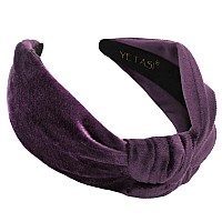 Yetasi Headbands For Women Are Trendy Royal Purple Velvet Headband Is Trendy Knotted Headband For Women Is A Top Knot Head Ban