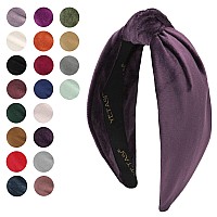 Yetasi Headbands For Women Are Trendy Royal Purple Velvet Headband Is Trendy Knotted Headband For Women Is A Top Knot Head Ban