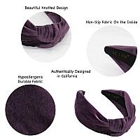 Yetasi Headbands For Women Are Trendy Royal Purple Velvet Headband Is Trendy Knotted Headband For Women Is A Top Knot Head Ban