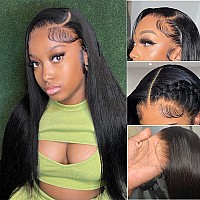 Lace Front Wigs Human Hair Straight Human Hair 13X4 Lace Frontal Wigs For Women With Baby Hair 180 Density Transparent Brazilia