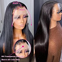 Lace Front Wigs Human Hair Straight Human Hair 13X4 Lace Frontal Wigs For Women With Baby Hair 180 Density Transparent Brazilia