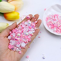 Briskbloom 60G Flatback Pearls And Rhinestones For Crafts 3620Pcs 2Mm10Mm Mix For Nails Face Art Tumblers With Tweezers Wax P