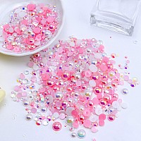 Briskbloom 60G Flatback Pearls And Rhinestones For Crafts 3620Pcs 2Mm10Mm Mix For Nails Face Art Tumblers With Tweezers Wax P