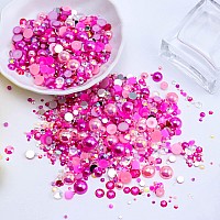 Briskbloom 60G Mix Pearls And Rhinestones For Crafts 3620Pcs 2Mm10Mm Flatback Pearl Rhinestones For Nails Face Art Tumblers J