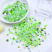 Briskbloom 60G Mix Flatback Pearls And Flatback Rhinestones For Crafts 2Mm10Mm Pearl Rhinestones For Tumblers Face Art Jelly