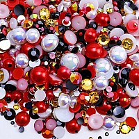 Briskbloom 60G Mix Pearls And Rhinestones For Crafts 3620Pcs 2Mm10Mm Pearl Rhinestones For Nails Face Art Tumblers Flatback R