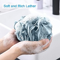 Amazerbath Bath Shower Loofah Sponge 60Gpcs Bath Sponges For Men Exfoliating Set Of 4 Indigo