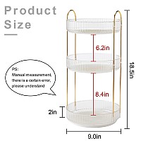 Invssene 360 Rotating Makeup Organizer Bathroom Make Up Spinning Holder Rack Large Capacity Cosmetics Storage Vanity Shelf Cou