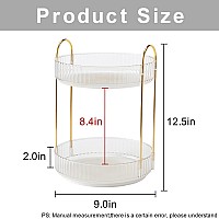 Invssene 360 Rotating Makeup Organizer Bathroom Make Up Spinning Holder Rack Large Capacity Cosmetics Storage Vanity Shelf Cou