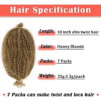 Marley Hair 10 Inch 7 Packs Honey Blonde Marley Twist Braiding Hair For Soft Faux Locs Crochet Hair Pre Separated Springy Afro T