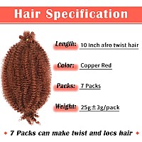 Marley Hair 10 Inch 7 Packs Ginger Marley Twist Braiding Hair For Soft Faux Locs Crochet Hair Pre Separated Springy Afro Twist H