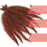 Marley Hair 10 Inch 7 Packs Ginger Marley Twist Braiding Hair For Soft Faux Locs Crochet Hair Pre Separated Springy Afro Twist H