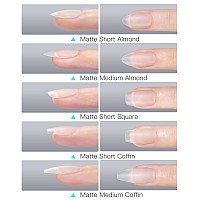 Gaoy Short Coffin Nail Tips 510 Pcs Matte Soft Gel X Nails Tips 15 Sizes Nofiling Full Cover Acrylic False Nail Tips For Soak