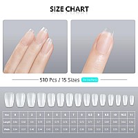 Gaoy Short Coffin Nail Tips 510 Pcs Matte Soft Gel X Nails Tips 15 Sizes Nofiling Full Cover Acrylic False Nail Tips For Soak