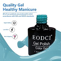 Eodci Blue Gel Nail Polish Set 6 Colors Forest Dark Green Navy Blue Nail Gel Polish Kit Light To Gray Soak Off Nail Art Salon D