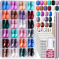 24Pack Short Press On Nails, 576Pcs Short Round Press On Nails, 12 Colors Short Matte Press On Nails, 12 Colors Short Glossy Press On Nails, Teenitor Short Fake Nails With Nail Glue, Short Round False Nails With Nail Stickers Rhinestones