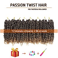 Passion Twist Crochet Hair 10 Inch Pretwisted Passion Twist Crochet Braids For Women Kids Prelooped Short Curly Crochet Hair B