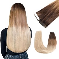 Vlasy Tape In Hair Extensions Human Hair 20Pcs Hair Extensions 20 Inch Tape Ins Straight Seamless Natural Invisible Tape In Exte