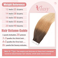 Vlasy Tape In Hair Extensions Human Hair 20Pcs Hair Extensions 20 Inch Tape Ins Straight Seamless Natural Invisible Tape In Exte