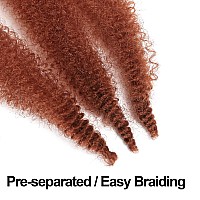 Marley Twist Braiding Hair 16 Inch Ginger Curly Braiding Hair 350 Springy Afro Twist Hair Red Copper Kinky Twist Hair for Braiding 3 Packs Cuban Twist Hair for Distressed Faux Locs (16 inch (Pack of 3), 350#)