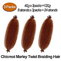 Marley Twist Braiding Hair 16 Inch Ginger Curly Braiding Hair 350 Springy Afro Twist Hair Red Copper Kinky Twist Hair for Braiding 3 Packs Cuban Twist Hair for Distressed Faux Locs (16 inch (Pack of 3), 350#)