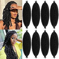 Springy Afro Twist Hair 24 Inch Cuban Twist Hair 8 Packs Black Marley Twist Braiding Hair Pre-separated Spring Twist Hair Wrapping Hair for Soft Locs Cuban Twist Crochet Hair for Black Women (24 inch (Pack of 8), 1B)