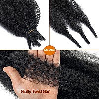 Marley Twist Braiding Hair 16 Inch Springy Afro Twist Hair 3 Packs Kinky Twist Hair for Braiding Pre Fluffed Spring Twist Hair Synthetic Curly Braiding Hair Extensions for Black Women (16 inch (Pack of 3), 1B)