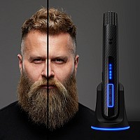 The Beard Struggle Carbon X - Heated Beard Brush + Beard Straightener for Men - Cordless Beard Brush & Straightening Comb - Rechargeable, 3 Heat Settings, Micro-Fibre Protective Sleeve Included