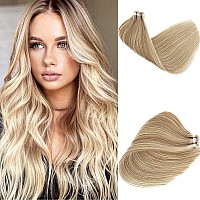 Human Hair Tape In Extensions 20 Inch Golden Blonde To Medium Blonde Tape In Hair Extensions Real Human Hair Tape In Tracks Hair