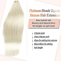 Human Hair Extensions Tape In 22 Inch Platinum Blonde Tape In Extensions Human Hair Tracks Hair Extensions For Women Invisible T