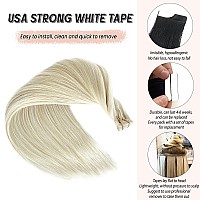 Human Hair Extensions Tape In 22 Inch Platinum Blonde Tape In Extensions Human Hair Tracks Hair Extensions For Women Invisible T