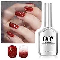 Gaoy Glitter Gel Nail Polish 16Ml Sparkly Red Jelly Gel Polish Uv Light Cure For Nail Art Diy At Home 1147 Christmas Red