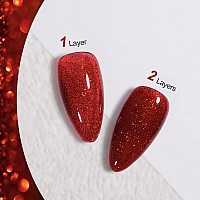 Gaoy Glitter Gel Nail Polish 16Ml Sparkly Red Jelly Gel Polish Uv Light Cure For Nail Art Diy At Home 1147 Christmas Red