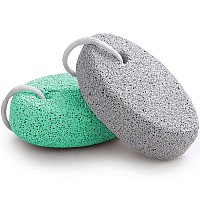 Natural Foot Pumice Stone for Feet, Borogo 2-Pack Lava Pedicure Tools Hard Skin callus Remover for Feet and Hands -White&green