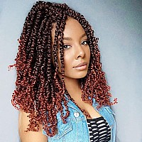 Passion Twist Hair 12 Inch 8 Packs Pre Twisted Passion Twist Crochet Hair For Black Women Pre Looped Passion Twist Curly Croch