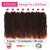 Passion Twist Hair 12 Inch 8 Packs Pre Twisted Passion Twist Crochet Hair For Black Women Pre Looped Passion Twist Curly Croch