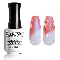 Rarjsm Color Changing Red Orange Gel Nail Polish Single Pearl Shell Gel Polish Fall Winter Mood Temperature Change Colors Pearle