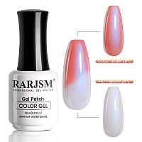 Rarjsm Color Changing Red Orange Gel Nail Polish Single Pearl Shell Gel Polish Fall Winter Mood Temperature Change Colors Pearle