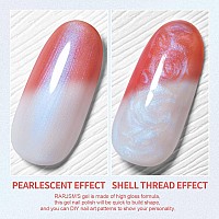 Rarjsm Color Changing Red Orange Gel Nail Polish Single Pearl Shell Gel Polish Fall Winter Mood Temperature Change Colors Pearle