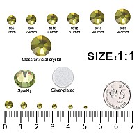 3792 Pcs Olive Green Flatback Rhinestones Set For Nail Art Crafts Makeup Tumblers Glitter Round With Tweezers And Picking Pe