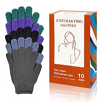 Evridwear Exfoliating Dual Texture Bath Gloves For Shower Spa Massage And Body Scrubs Dead Skin Cell Remover With Hanging Lo