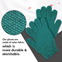 Evridwear Exfoliating Dual Texture Bath Gloves For Shower Spa Massage And Body Scrubs Dead Skin Cell Remover With Hanging Lo