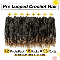 Passion Twist Hair 12 Inch 8 Packs Pre Twisted Passion Twist Crochet Hair For Black Women Pre Looped Passion Twist Curly Croch