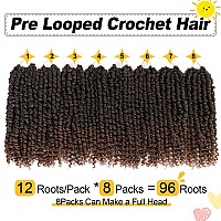 Passion Twist Hair 12 Inch 8 Packs Pre Twisted Passion Twist Crochet Hair For Black Women Pre Looped Passion Twist Curly Croch