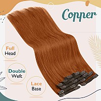 Sunny Copper Clip In Hair Extensions Real Human Hair Copper Extensions Clip In Human Hair Colorful Clip In Copper Human Hair Ext