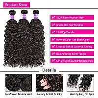 Aopusi Brazilian Hair Bundles Water Wave Virgin Remy Human Hair 16 18 20 22 Inch Water Curly Wet And Wavy Hair 4 Bundleslot H