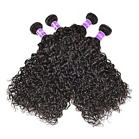 Aopusi Brazilian Hair Bundles Water Wave Virgin Remy Human Hair 16 18 20 22 Inch Water Curly Wet And Wavy Hair 4 Bundleslot H