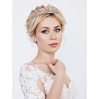 Cieher Rose Gold Tiara Crowns For Women Girls Princess Crown Tiaras For Women Bridal Wedding Prom Quinceanera Birthday Crown Chr